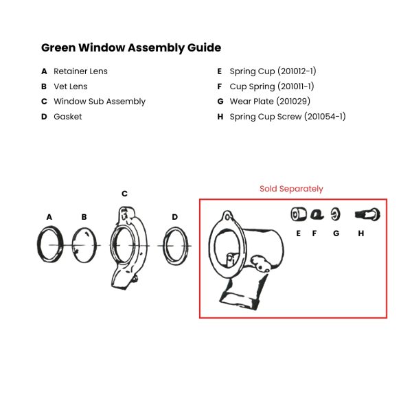 WELCH ALLYN GREEN WINDOW REPLACEMENT ASSEMBLY - Image 2