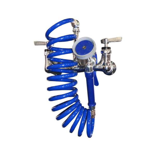 SHOR-LINE WALL MOUNTED FAUCET W/ COIL HOSE