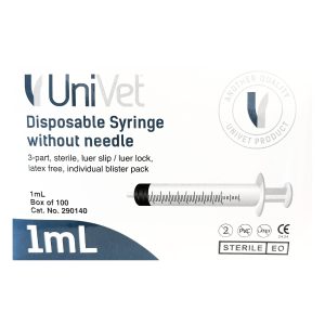 UNIVET DISPOSABLE SYRINGE - 1ml