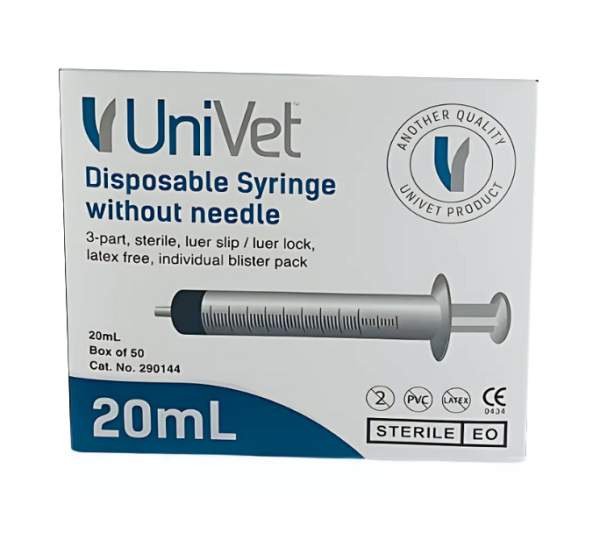UNIVET DISPOSABLE SYRINGE - 20ml