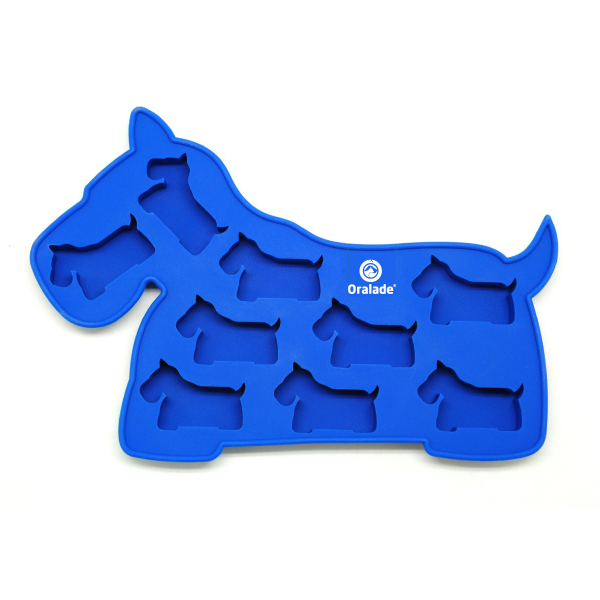 ORALADE SILICONE ICE CUBE TRAY DOG BLUE