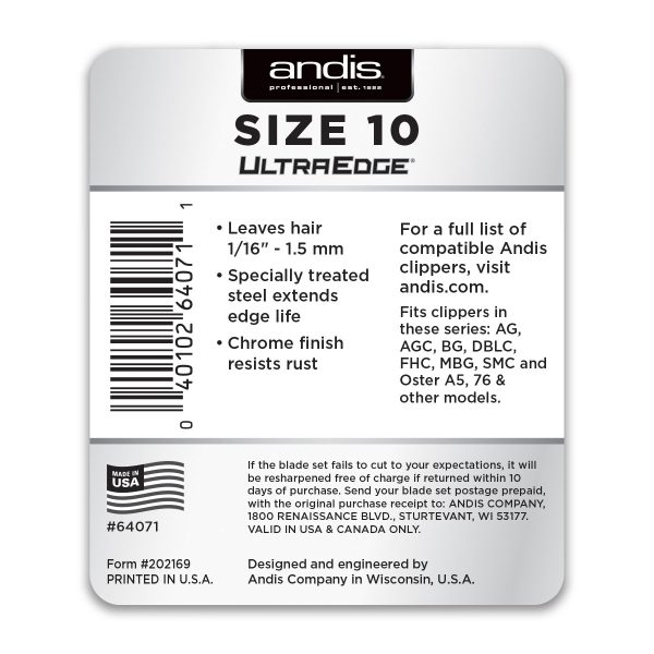 ANDIS ULTRA EDGE CLIPPER BLADE SIZE 10 - Image 3