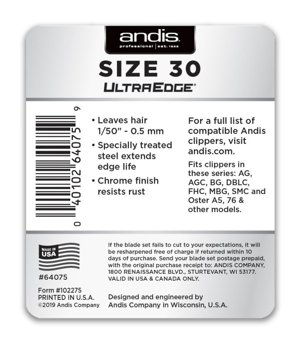 ANDIS ULTRA EDGE CLIPPER BLADE SIZE 30 - Image 3
