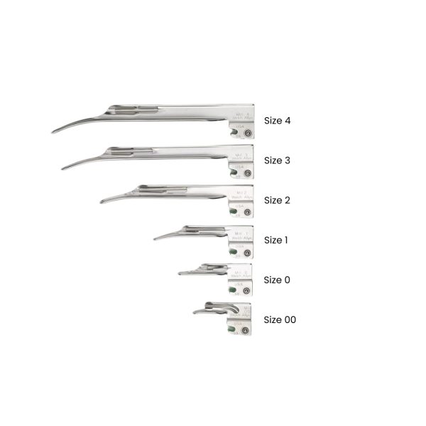 WELCH ALLYN MILLER FIBRE OPTIC LARYNGOSCOPE BLADE - SIZE 00