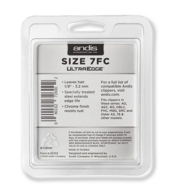 ANDIS ULTRA EDGE FINISH CUT CLIPPER BLADE SIZE 7FC - Image 3