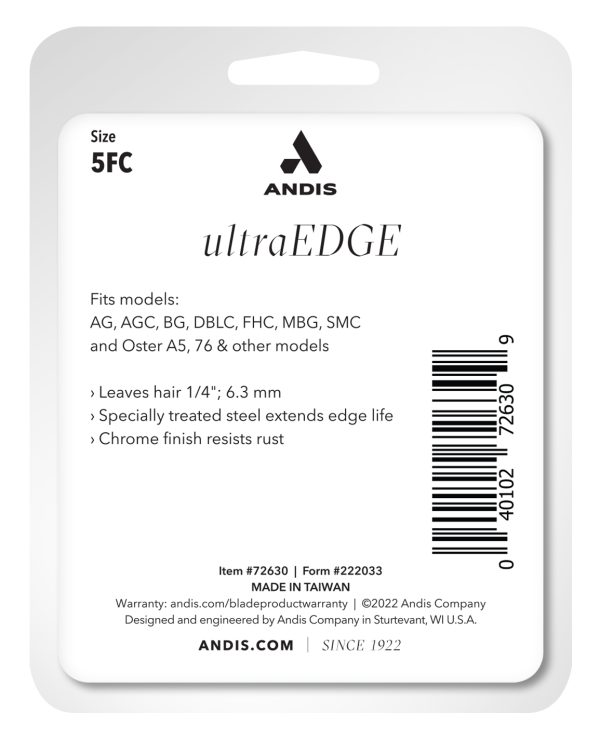 ANDIS ULTRA EDGE FINISH CUT CLIPPER BLADE SIZE 5FC - Image 3