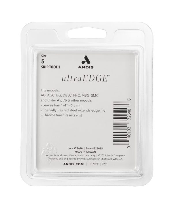ANDIS ULTRA EDGE SKIP TOOTH CLIPPER BLADE SIZE 5 - Image 3