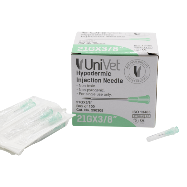 UNIVET DISPOSABLE HYPODERMIC NEEDLES - 21G x 3/8" - Image 4