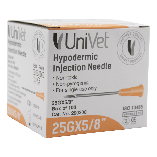 UNIVET DISPOSABLE HYPODERMIC NEEDLES - 25G x 5/8" - Image 2