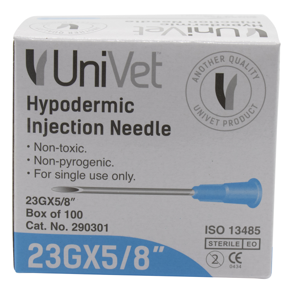 UNIVET DISPOSABLE HYPODERMIC NEEDLES - 23G x 5