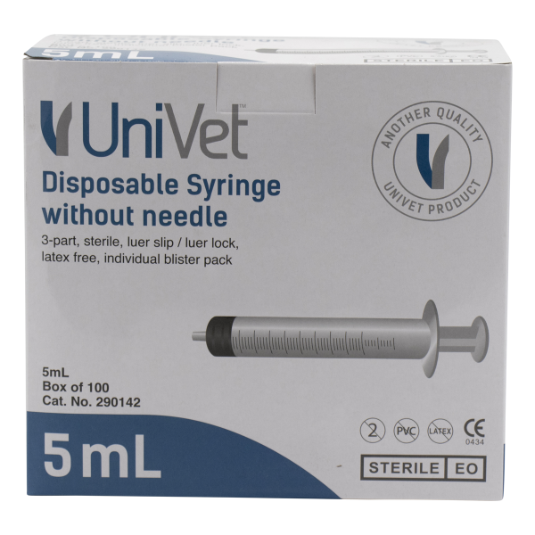 UNIVET DISPOSABLE SYRINGE - 5ml
