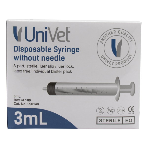 UNIVET DISPOSABLE SYRINGE - 3ml