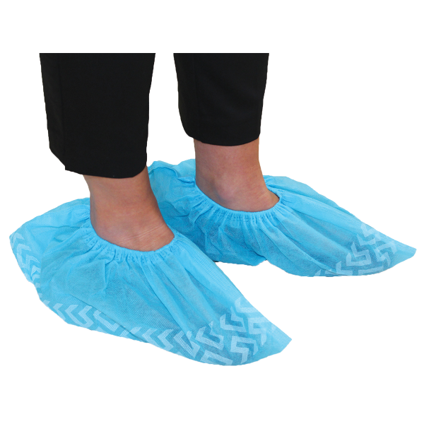 HAINES DISPOSABLE BLUE NON-SLIP ELASTIC SHOE COVER