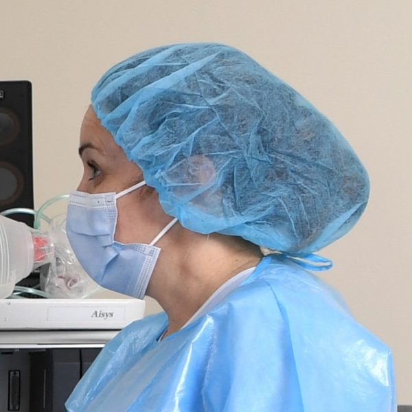 HAINES DISPOSABLE BLUE ELASTIC BOUFFANT CAP