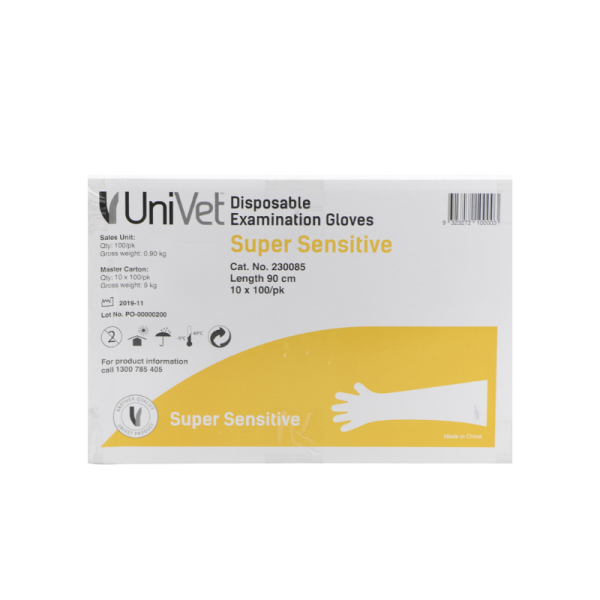 UNIVET SUPER SENSITIVE EXAM GLOVE -  ORANGE