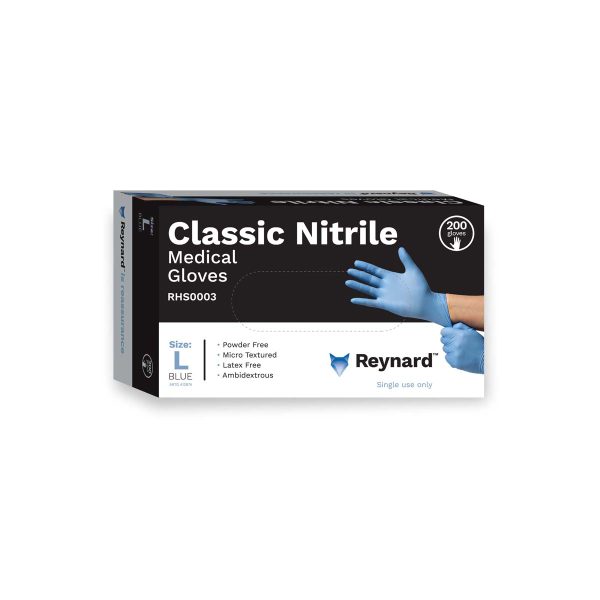 REYNARD CLASSIC NITRILE MEDICAL GLOVES - LARGE
