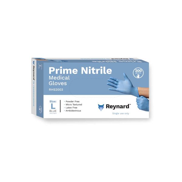 REYNARD PRIME NITRILE MEDICAL GLOVES - LARGE